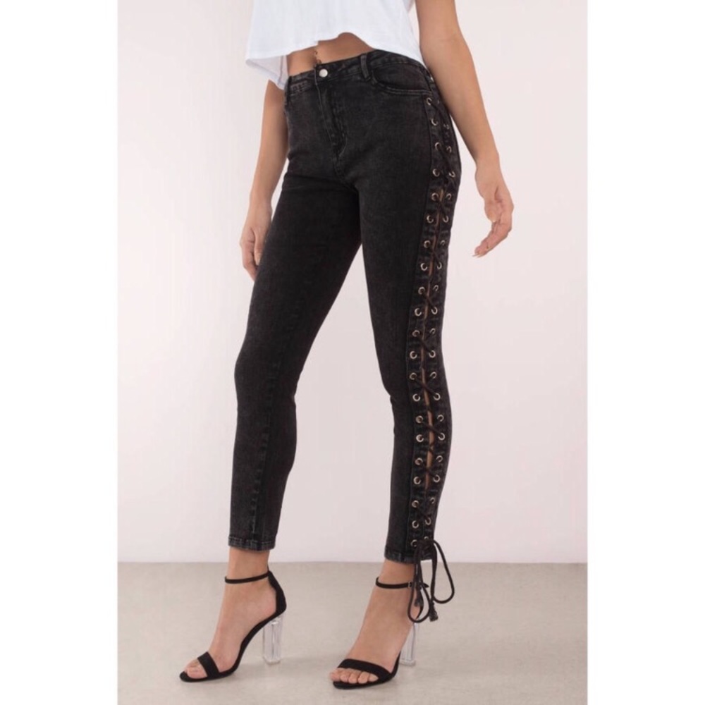 ⚡️TOBI Lace Up Black Jeans Party Pants | Medium